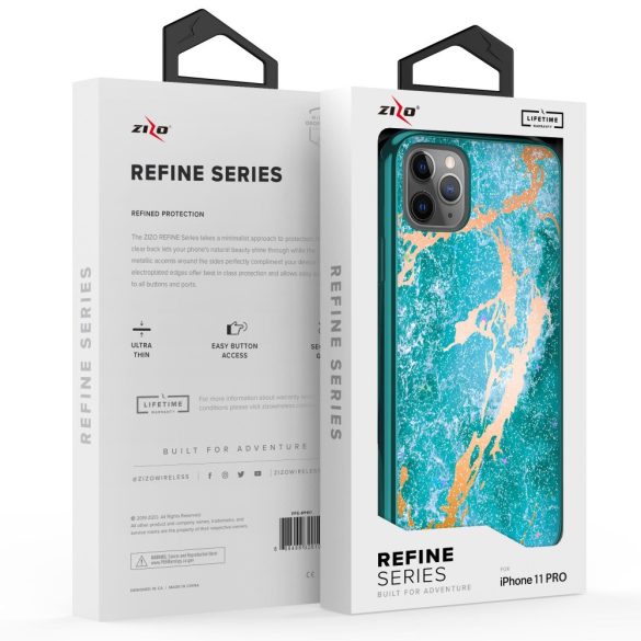 Zizo Refine Slim Clear Case iPhone 11 Pro ütésálló hátlap, tok, kék