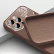 Soft Silicone Lens Case for iPhone 15 Plus hátlap, tok, barna