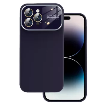   Soft Silicone Lens Case for iPhone 15 Plus hátlap, tok, lila