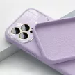 Soft Silicone Lens Case for iPhone 15 Plus hátlap, tok, világoslila