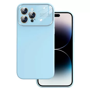   Soft Silicone Lens Case for iPhone 15 Plus hátlap, tok, világoskék