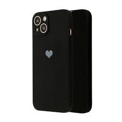 Silicone Heart Case iPhone 11 hátlap, tok, fekete