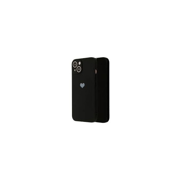 Silicone Heart Case iPhone 11 hátlap, tok, fekete