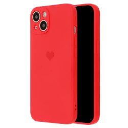   Vennus Silicone Heart Case iPhone 12/12 Pro hátlap, tok, piros
