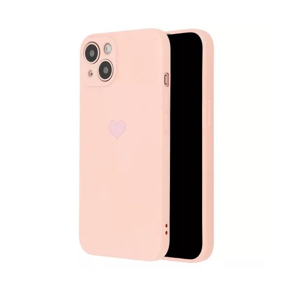 Vennus Silicone Heart Case iPhone 12 Pro hátlap, tok, rózsaszín