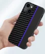 Carbon Case Blue Stripe Xiaomi Redmi Note 10/10S hátlap, tok, fekete