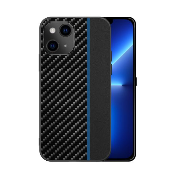 Carbon Case Red Stripe Xiaomi Redmi Note 10/10S hátlap, tok, fekete