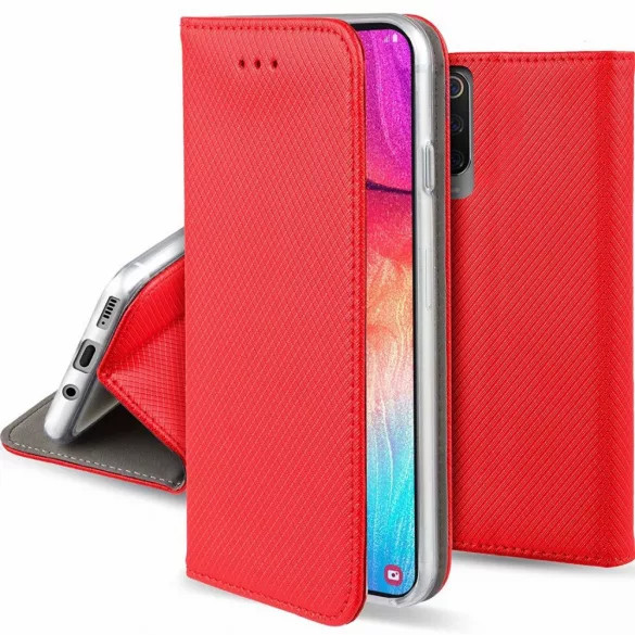 Smart Magnet Xiaomi Redmi Note 10/Note 10S oldalra nyíló tok, piros