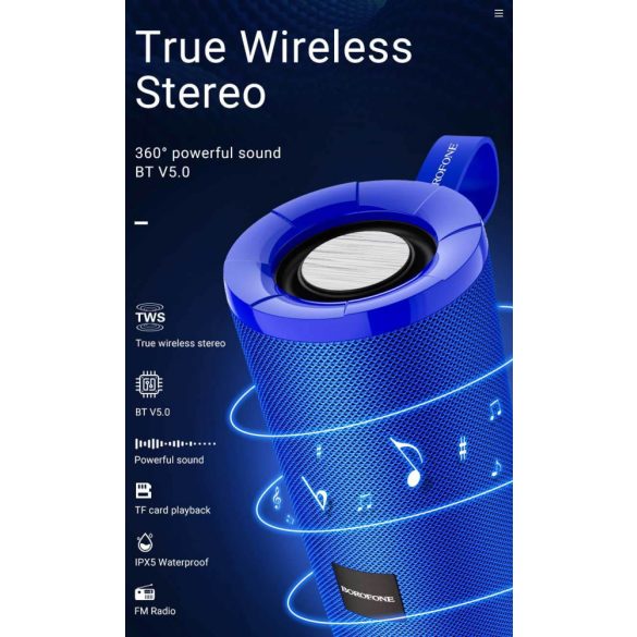 Borofone BR1 Bluetooth Speaker vezeték nélküli bluetooth hangszóró, vízálló, mintás, zöld