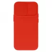 Silicone Camshield iPhone 14 Pro Max hátlap, tok, piros