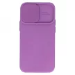 Silicone Camshield iPhone 14 Pro Max hátlap, tok, lila