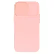 Silicone Camshield iPhone 14 Pro Max hátlap, tok, rózsaszín