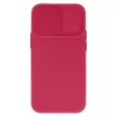 Silicone Camshield iPhone 14 Pro Max hátlap, tok, bordó