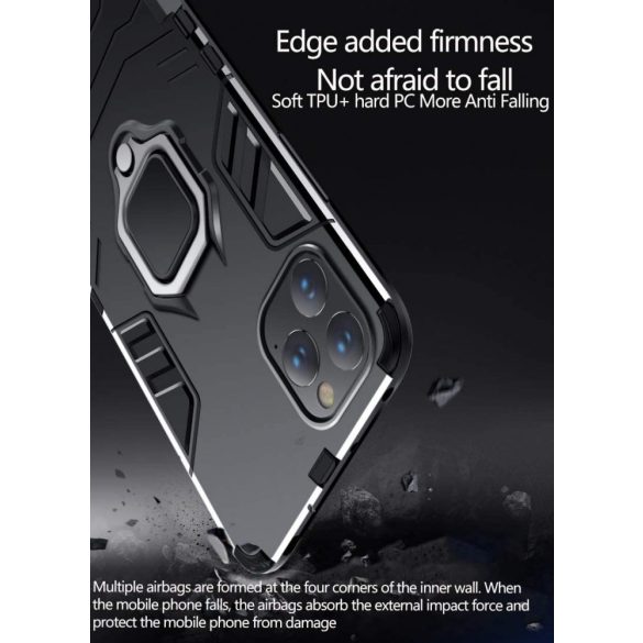 Armor Ring iPhone 11 ütésálló hátlap, tok, fekete