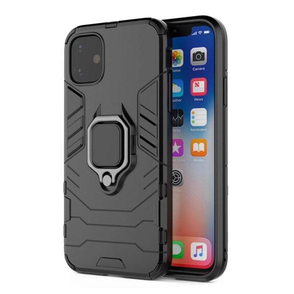 Armor Ring iPhone 12 Mini ütésálló hátlap, tok, fekete