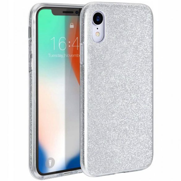 Glitter 3in1 Case Xiaomi Redmi 9A/9AT/9i hátlap, tok, ezüst