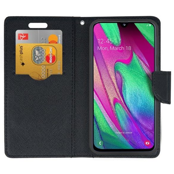 Smart Fancy Xiaomi Redmi 9A/9AT oldalra nyíló tok, arany-fekete