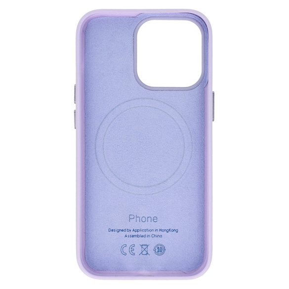 Magsafe Leather Case iPhone 14 Magsafe kompatibilis műbőr hátlap, tok, lila