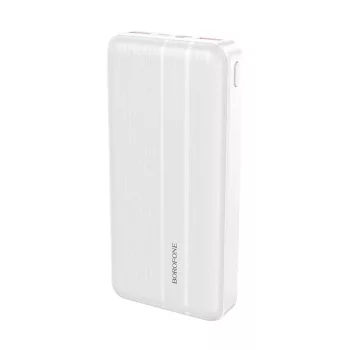   Borofone BJ9A Uranus PD QC 3.0 Power Bank, hordozható külső akkumulátor 2xUSB/USB-C, 20000 mAh, 22.5W, fehér
