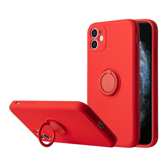 Silicone Ring iPhone 11 hátlap, tok, piros