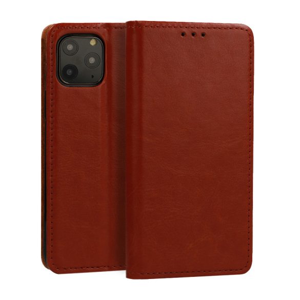 Book Special Case Xiaomi Redmi 10 eredeti bőr oldalra nyíló tok, barna