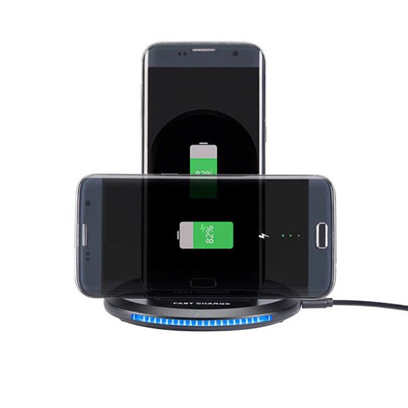 U8 Wireless Charger Qi, MagSafe kompatibilis vezeték nélküli asztali töltő, gyorstöltő, 2.1A,, fekete
