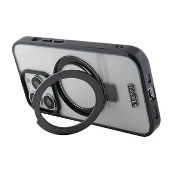  Tumi TUHMP15LSSFC iPhone 15 Pro 6.1", Ring Stand Magsafe hátlap, tok, átlátszó