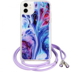 Rope Glitter case iPhone 12 Pro Max hátlap, tok, kék
