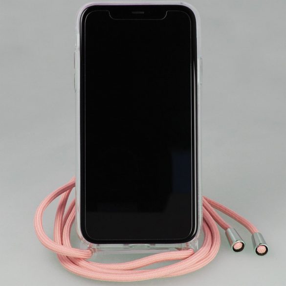 Rope Glitter case iPhone 12 Mini hátlap, tok, rózsaszín