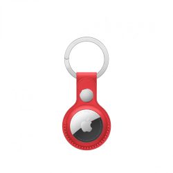 Apple Airtag szilikon tok, kulcskarikával, piros