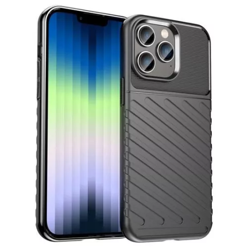 Armored Thunder iPhone 14 Pro Max ütésálló hátlap, tok, fekete