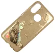 Glitter Case Gold Flower Samsung Galaxy A7 (2018) hátlap, tok, arany