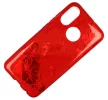 Glitter Case Red Flower Samsung Galaxy A50 hátlap, tok, piros