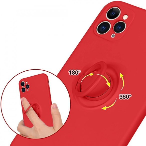 Silicone Ring Magnetic iPhone 11 Pro hátlap, tok, piros