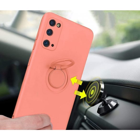 Silicone Ring Magnetic Xiaomi Redmi Note 10 Pro hátlap, tok, rózsaszín