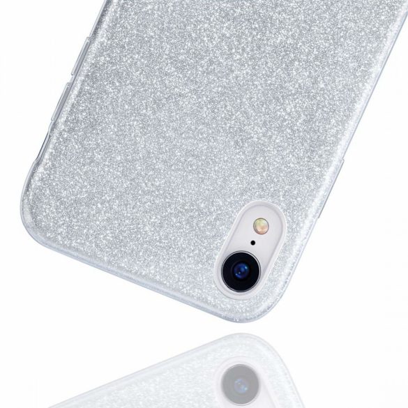 Glitter Case Samsung Galaxy S20 hátlap, tok, ezüst