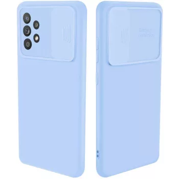   Silicone Lens Samsung Galaxy A72 4G/5G hátlap, tok, világoskék
