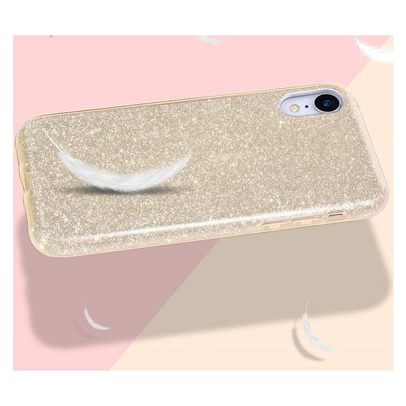 Glitter Case Samsung Galaxy A30 hátlap, tok, arany