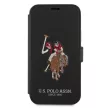 US Polo USFLBKP12MPUGFLBK iPhone 12/12 Pro 6,1" oldalra nyíló tok Polo Embroidery Collection, fekete