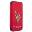 US Polo USFLBKP12SPUGFLRE iPhone 12 mini 5,4" oldalra nyíló tok Polo Embroidery Collection, piros