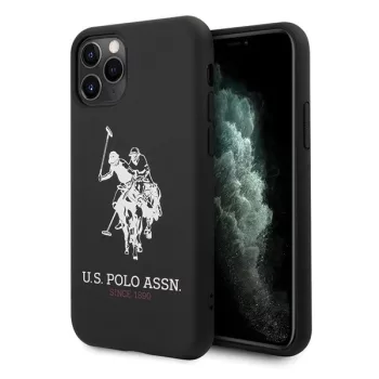  US Polo hátlap, tok USHCN65SLHRBK iPhone 11 Pro Max Silicone Collection, fekete