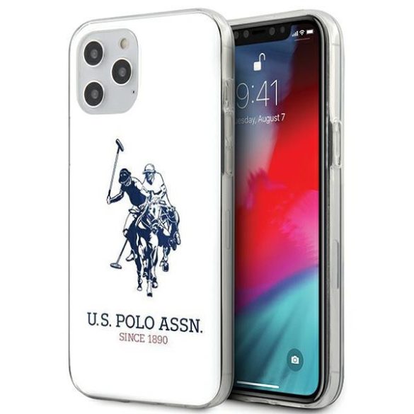 U.S. Polo iPhone 12 Pro Max Shiny Big Logo hátlap, tok, fehér