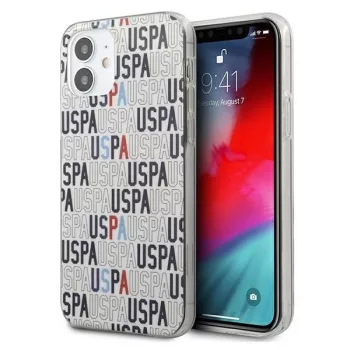   US Polo hátlap, tok USHCP12SPCUSPA6 iPhone 12 mini 5,4" Logo Mania Collection, fehér