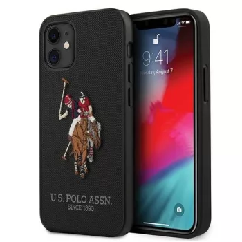  US Polo hátlap, tok USHCP12SPUGFLBK iPhone 12 mini 5,4" Polo Embroidery Collection, fekete