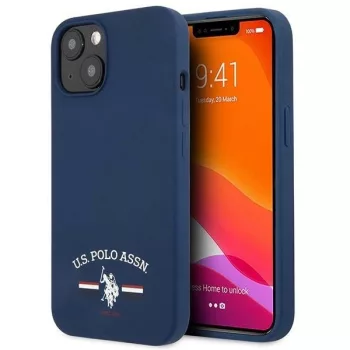   US Polo hátlap, tok USHCP13SSFGV iPhone 13 mini 5,4" Silicone Collection, sötétkék