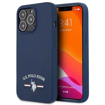   US Polo hátlap, tok USHCP13XSFGV iPhone 13 Pro Max 6,7" Silicone Collection, sötétkék