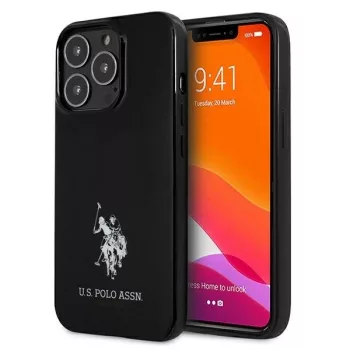   US Polo hátlap, tok USHCP13XUMHK iPhone 13 Pro Max 6.7" hardcase Horses Logo, fekete