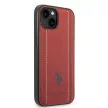 U.S. Polo iPhone 14 Leather Stitched Lines hátlap, tok, piros