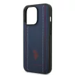 U.S. Polo iPhone 14 Pro Max Leather Stitched Lines hátlap, tok, sötétkék