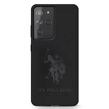   US Polo hátlap, tok USHCS21LSLHRTBK Samsung Galaxy S21 Ultra G998 Silicone On Tone, fekete